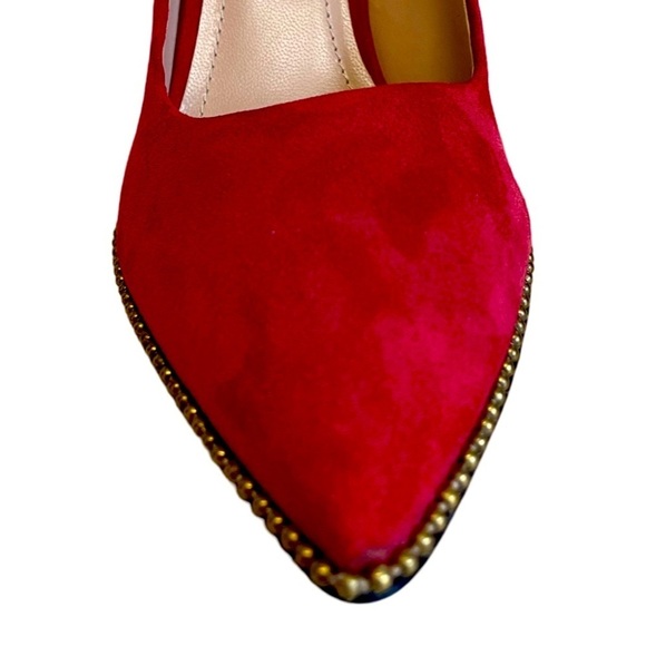 NWT Coach Red Suede Waverly Heels Size 10 š„ - Picture 10 of 14